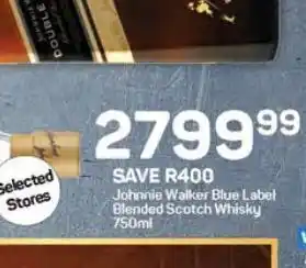 Pick n Pay Whiskey johnnie walker blue label 750ml offer