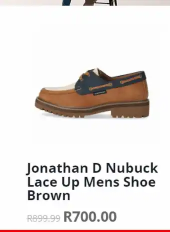 Jonathan d nubuck lace up mens shoe brown