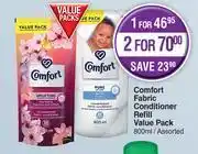 Dis-Chem Comfort fabric conditioner refill value pack assorted-for 1 x 800ml offer