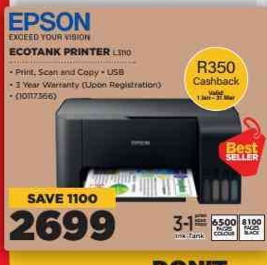 Epson Ecotank Printer offer at HiFi Corp
