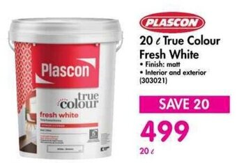 PLASCON 20l True Colour Fresh White