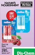 Dis-Chem Nature's nourishment duo lip balm assorted-9.6g each offer