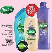 Dis-Chem Radox body wash assorted 400ml or foam bath assorted 500ml-each offer