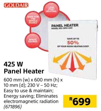 Builders Warehouse 425 W Panel Heater offer