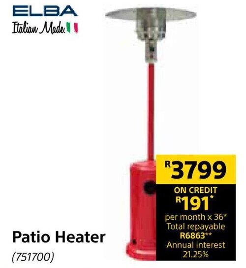 Patio Heater offer at Builders Warehouse