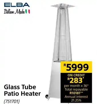 Builders Warehouse Glass Tube Patio Heater offer