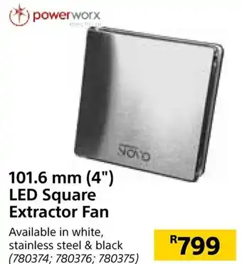 Builders Warehouse 101.6 mm (4") LED Square Extractor Fan offer