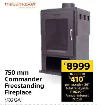 Builders Warehouse 750 mm Commander Freestanding Fireplace offer