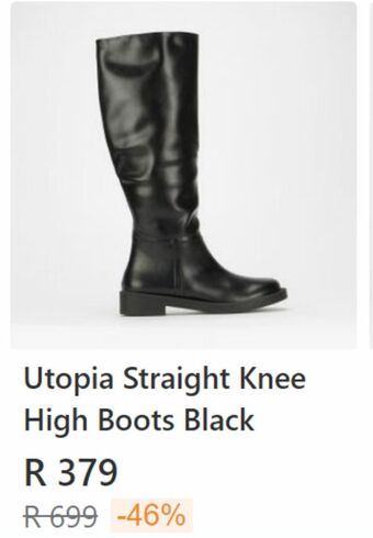 Zando Utopia straight knee high boots black offer