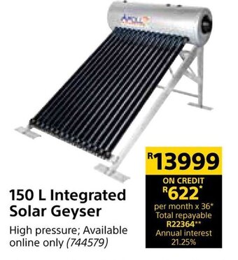 Builders Warehouse 150 L Integrated Solar Geyser offer