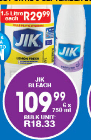 Giant Hyper JIK Bleach 6x750ml offer