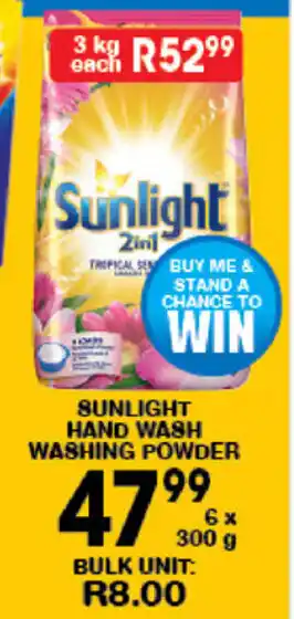 Giant Hyper Sunlight Hand Wash Washing Powder 6x300g offer