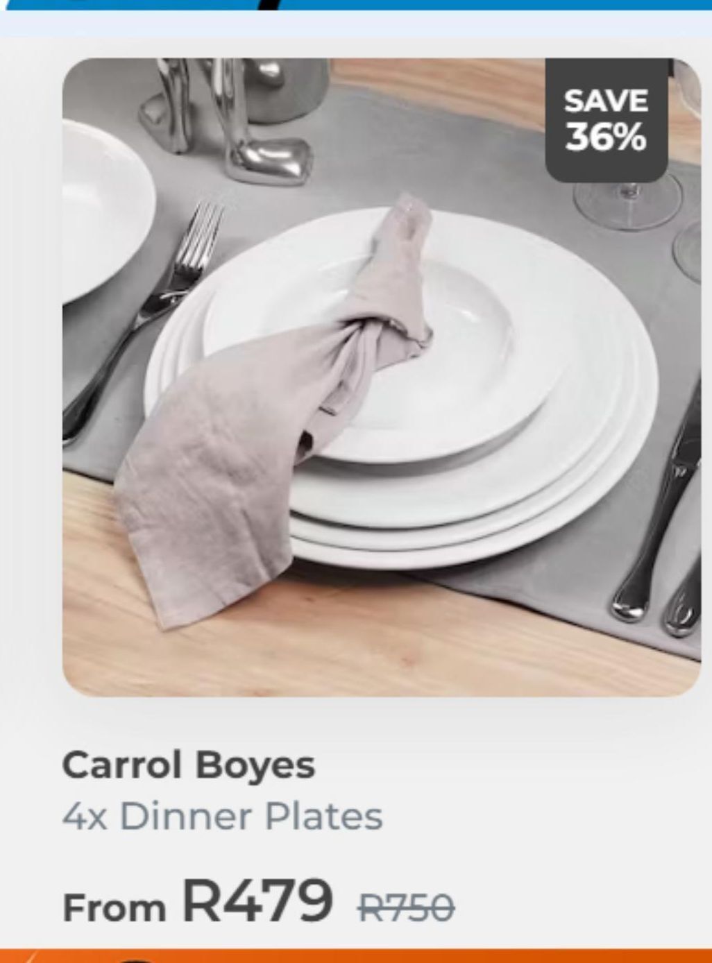 Carrol boyes 4x dinner plates offer at OneDayOnly