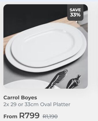 Carrol boyes 2x 29 or 33cm oval platter