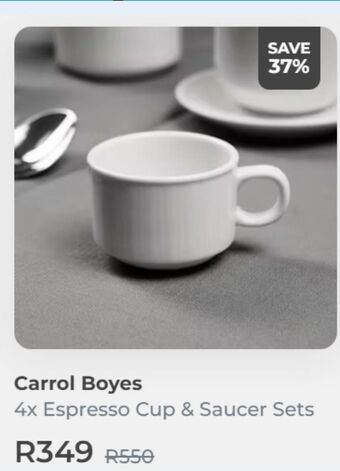 Carrol boyes 4x espresso cup & saucer sets