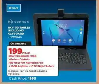 Connex 10.1"3G Tablet Including Keyboard