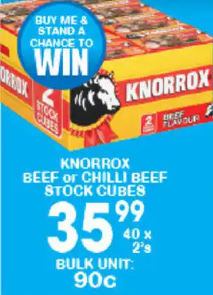 Giant Hyper Knorrox Beef or Chilli Beef Stock Cubes 40x2's offer