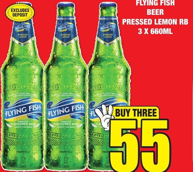 FLYING FISH BEER PRESSED LEMON RB 3 X 660ML offer at Boxer Liquors