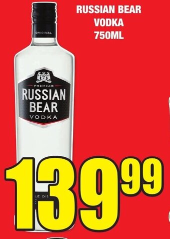 Boxer Liquors RUSSIAN BEAR VODKA 750ML offer