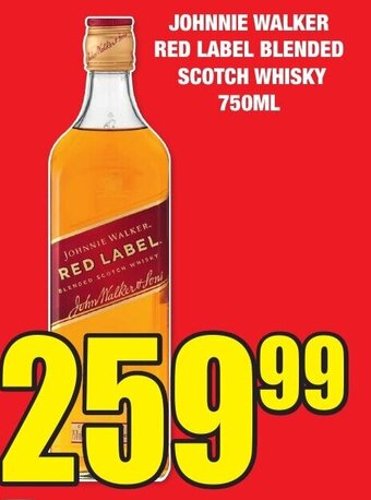 Boxer Liquors JOHNNIE WALKER RED LABEL BLENDED SCOTCH WHISKY 750ML offer