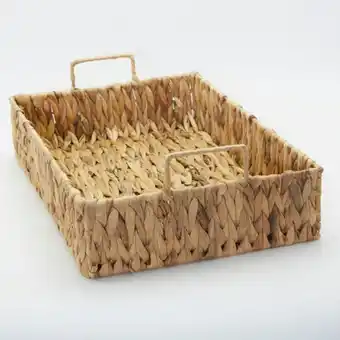 Whitehouse Rectangular water hyacinth woven basket - thin handles offer
