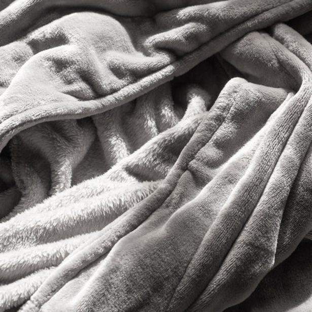 Micro fleece bathrobe grey offer at Whitehouse