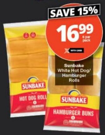 Checkers Sunbake White Hot Dog/ Hamburger Rolls offer
