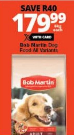 Checkers Bob Martin Dog Food All Variants offer