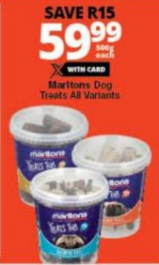 Checkers Maritons Dog Treats All Variants offer