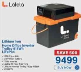 Lalela Lithium Iron Home Office Inverter Trolley 615Wh LiFePo4