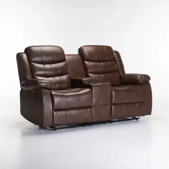 Decofurn Yuzi bonded leather upper 2 seater console recliner offer