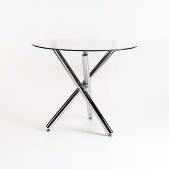Diva 90cm round 10mm temp glass top dining table