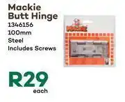 Mackie butt hinge 100mm 1346156-each