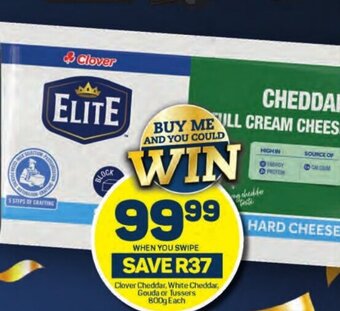 Pick n Pay Clover Cheddar, White Cheddar, Gouda or Tussers 800g Each offer
