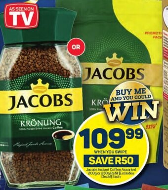 Pick n Pay Jacobs Instant Coffee Assorted 200g or 230g Refill (Excludes Decaf) Each offer