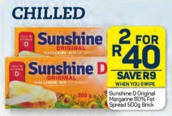Pick n Pay Sunshine D Original Margarine 80% Fat Spread 500g Brick offer