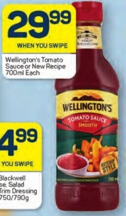 Pick n Pay Wellington's Tomato Sauce or New Recipe 700ml Each offer
