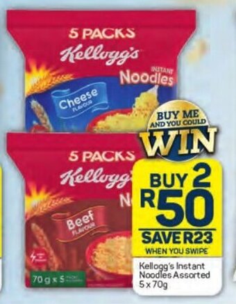 Pick n Pay Kellogg's Instant Noodles Assorted 5x70g offer