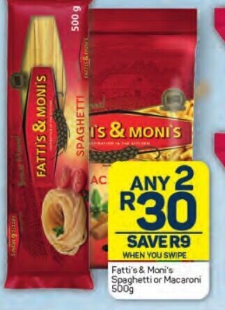 Fatti's & Moni's Spaghetti or Macaroni 500g