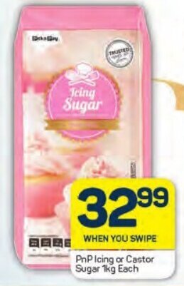 Pick n Pay PnP Icing or Castor Sugar 1kg Each offer