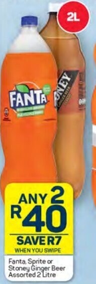Pick n Pay Fanta, Sprite or Stoney Ginger Beer Assorted 2 Litre offer