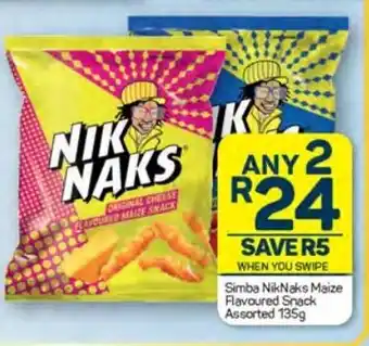 Pick n Pay Simba NikNaks Maize Flavoured Snack Assorted 135g offer
