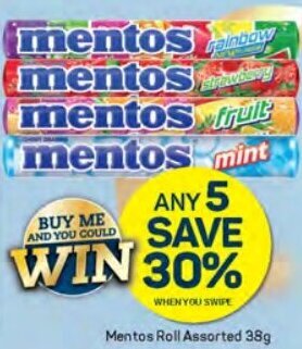 Pick n Pay Mentos Roll Assorted 38g offer
