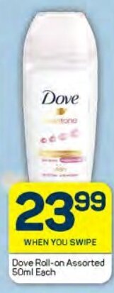 Pick n Pay Dove Roll-on Assorted 50ml Each offer