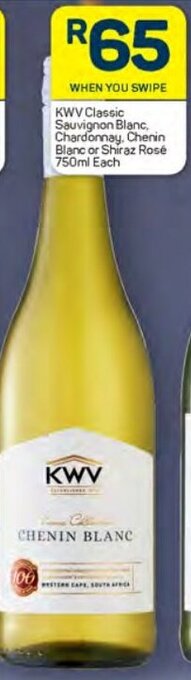 Pick n Pay KWV Classic Sauvignon Blanc, Chardonnay, Chenin Blanc or Shiraz Rosé 750ml Each offer