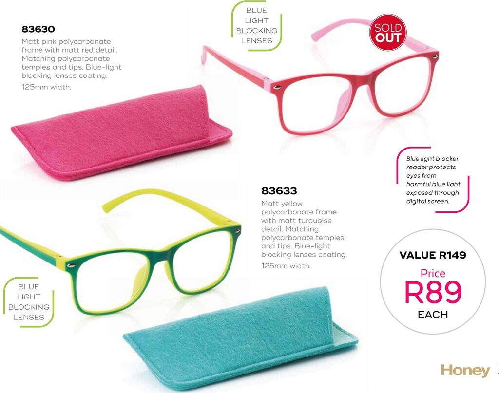 Honey Fashion Accessories Blue light blocking lenses offer