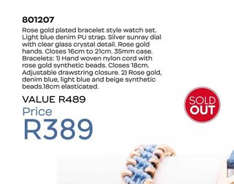 Honey Fashion Accessories Rose gold plated bracelet style watch set offer