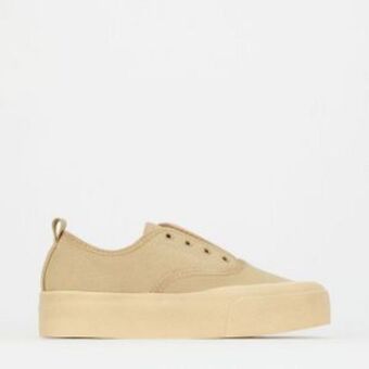 Zando Utopia flatform slip on canvas sneakers khaki offer