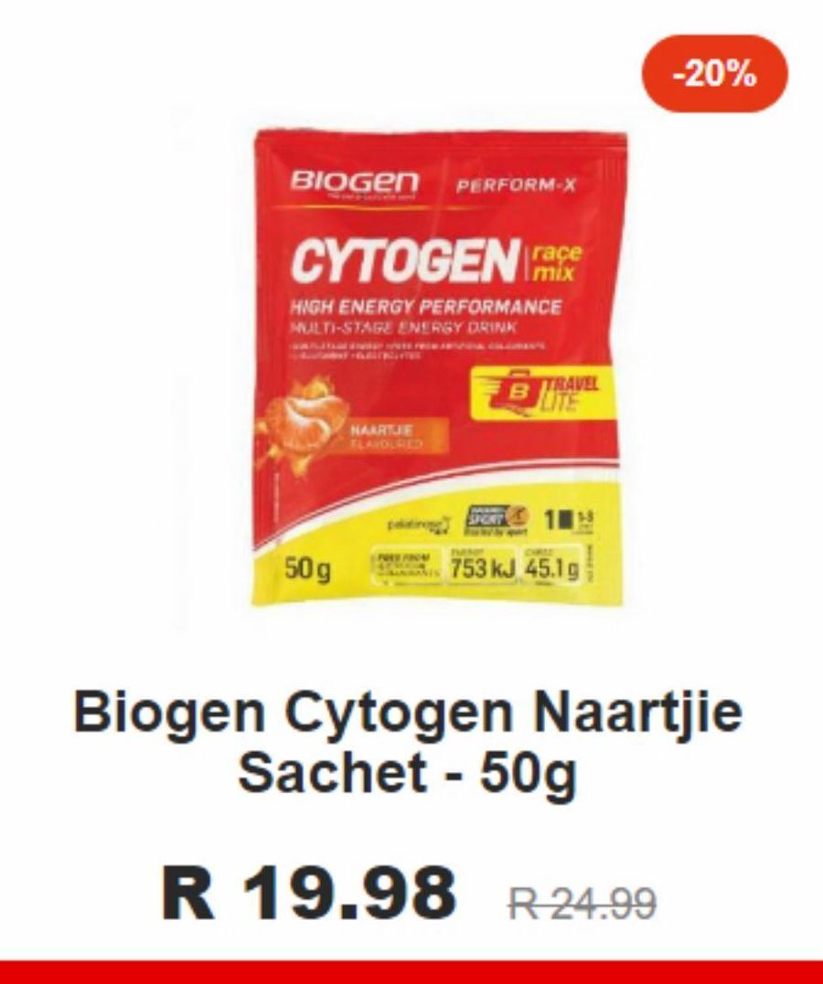 Biogen cytogen naartjie sachet 50g offer at Cycle Lab