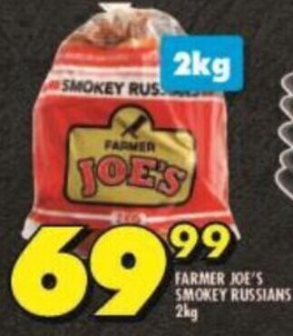 Shoprite FARMER JOE'S SMOKEY RUSSIANS 2kg offer